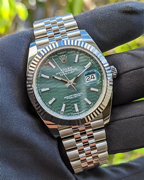 rolex datejust green 41